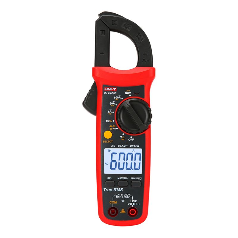 Clampmetru Digital Uni-T UT202A, True RMS, Frecventa 10MHz, 600A AC, Capacitate, NCV, Iluminare, Autoscalare [1]