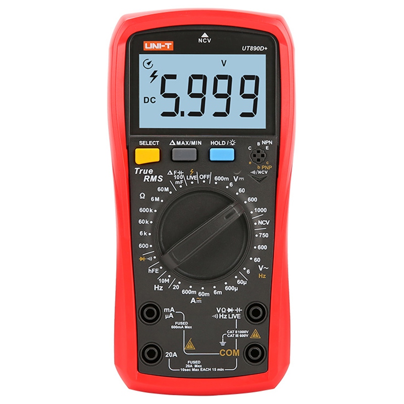 Multimetru Digital Uni-T UT890D, True RMS, Frecventa 10MHz, Autoscalare, NCV, Temperatura, CAT III 600V [1]