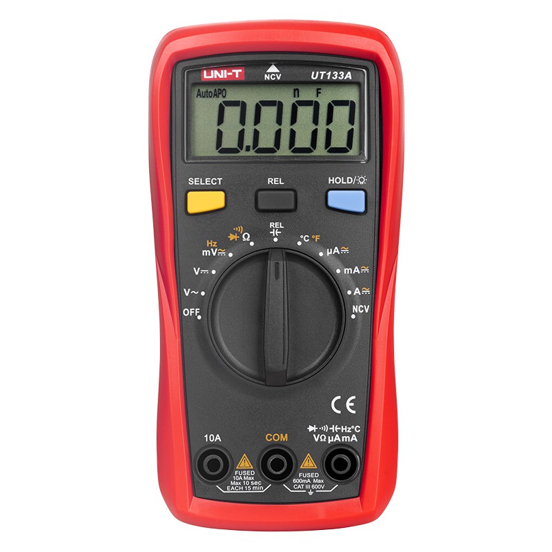 Multimetru Digital Uni-T UT133A, Temperatura 1000°C, Frecventa, Capacitate 100µF, Tensiune DC/AC, Curent, Compact [1]