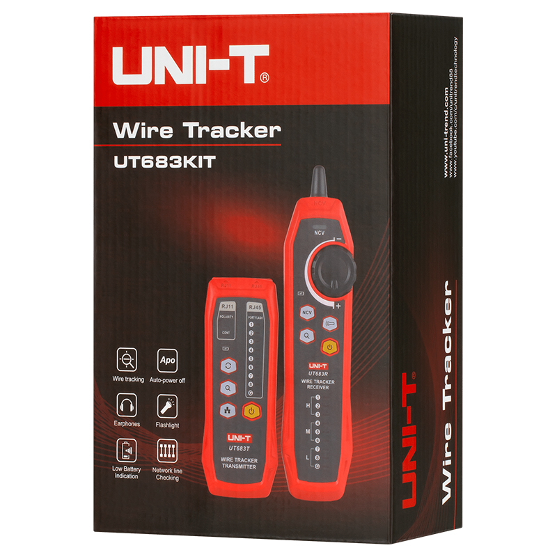 Tester Continuitate Cablu Uni-T UT683KIT, Kit Complet, RJ45 RJ11 BNC, Scurtcircuit [6]
