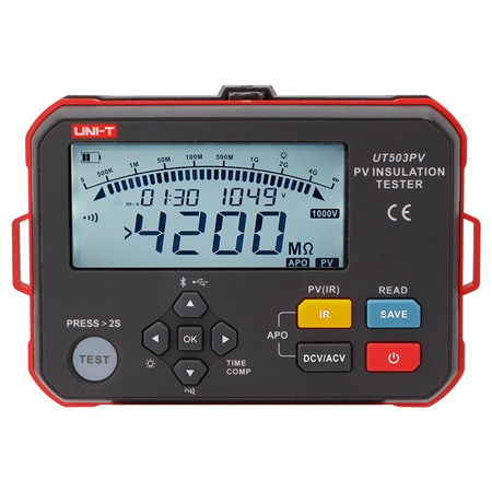 Testere - Tester Rezistenta Izolatie Uni-T UT503PV, USB, 250V-1000V, Izolatie Panouri Fotovoltaice PV, Memorie, Autoscalare