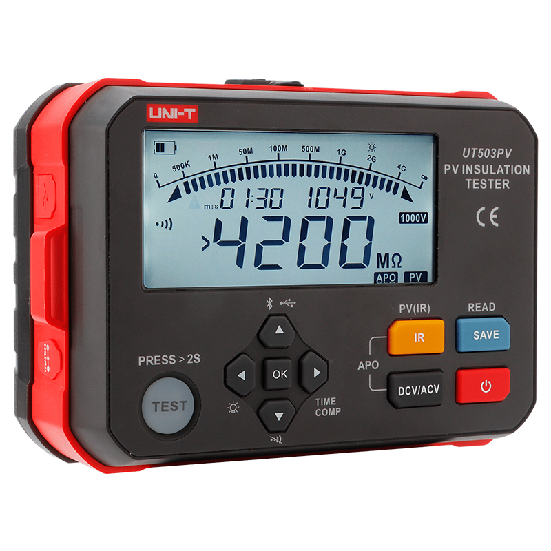 Tester Rezistenta Izolatie Uni-T UT503PV, USB, 250V-1000V, Izolatie Panouri Fotovoltaice PV, Memorie, Autoscalare [3]
