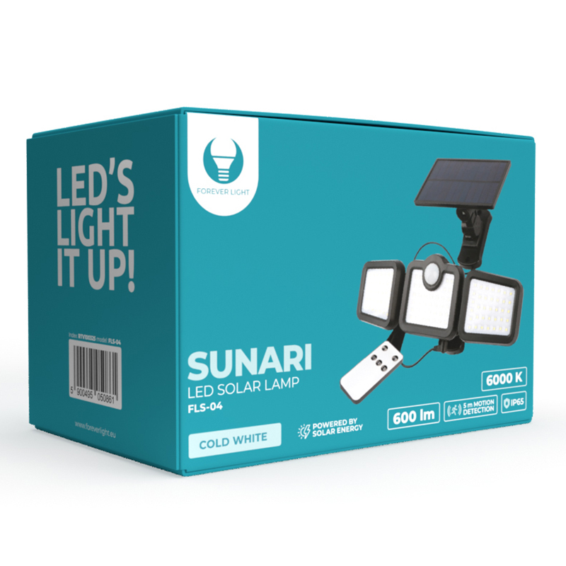 Lampa LED solara 10W 6000K cu senzor de miscare PIR si telecomanda IP65 [6]