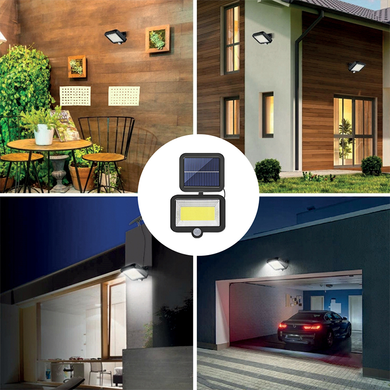 Proiector LED solar 8W 6000K cu senzor de miscare PIR si panou solar extern IP65 [4]