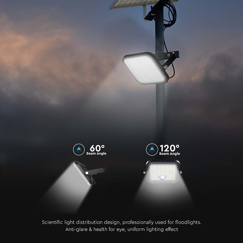 Proiector LED solar 10W 1500lm IP65 cu lumina rece si neutra 4000K + 6000K - Negru [9]