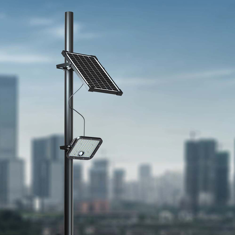 Proiector LED solar 10W 1500lm IP65 cu lumina rece si neutra 4000K + 6000K - Negru [17]