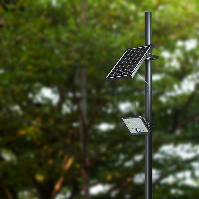 Proiector LED solar 10W 1500lm IP65 cu lumina rece si neutra 4000K + 6000K - Negru [18]