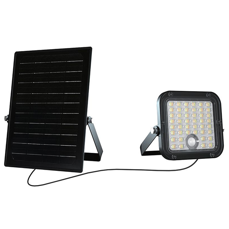 Proiector LED solar 10W 1500lm IP65 cu lumina rece si neutra 4000K + 6000K - Negru [1]