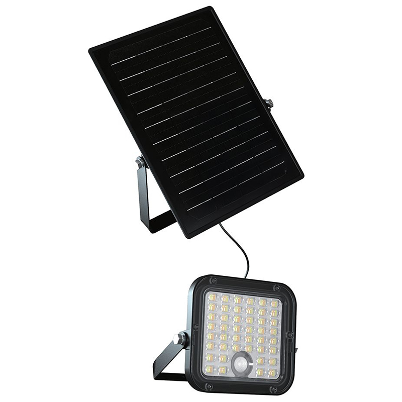Proiector LED solar 10W 1500lm IP65 cu lumina rece si neutra 4000K + 6000K - Negru [2]