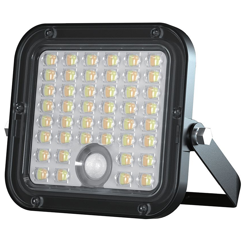Proiector LED solar 10W 1500lm IP65 cu lumina rece si neutra 4000K + 6000K - Negru [3]