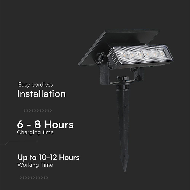 Lampa LED solara 0.9W 3000K 2 in 1 cu montaj pe perete si tarus pentru gradina IP65 [4]