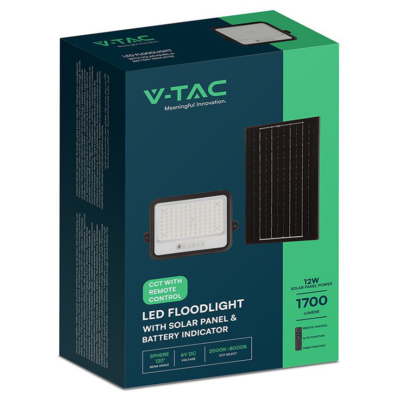 Proiector LED solar 200W exterior 7 in 1 dimabil IP65 cu telecomanda [3]