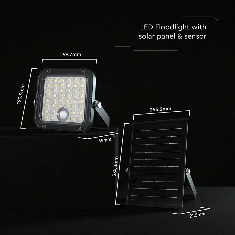 Proiector LED solar 30W exterior 4800lm 3 in 1 IP65 cu lumina rece si neutra [1]