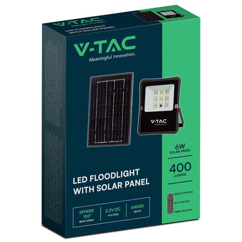 Proiector LED solar 6W 6400K IP65 pentru exterior cu panou solar [2]