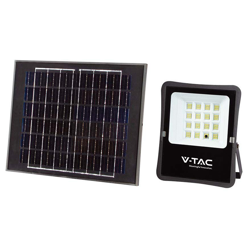 Iluminat solar - Proiector LED solar 15W 6400K IP65 pentru exterior cu panou solar