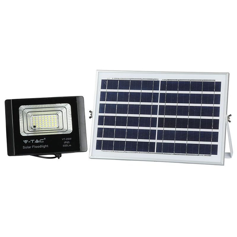 Iluminat solar - Proiector LED solar 12W 6000K IP65 pentru exterior cu panou solar