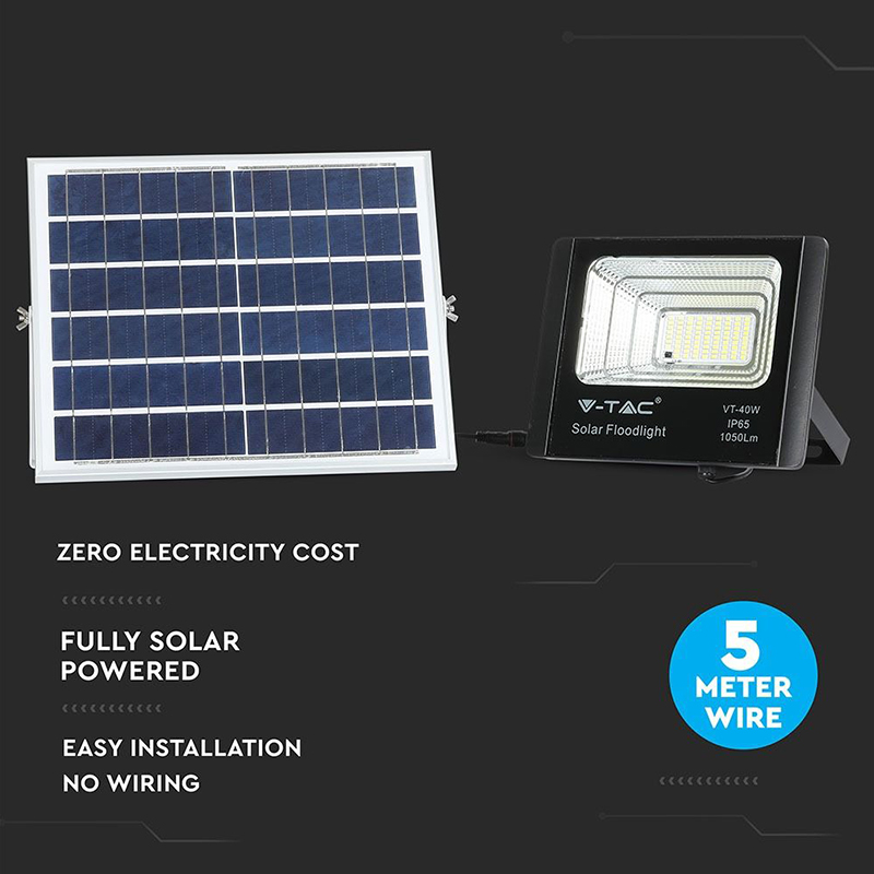 Proiector LED solar 16W 6000K IP65 cu telecomanda si panou solar [11]