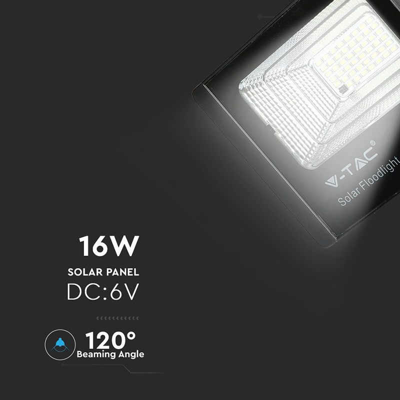 Proiector LED solar 16W 6000K IP65 cu telecomanda si panou solar [12]