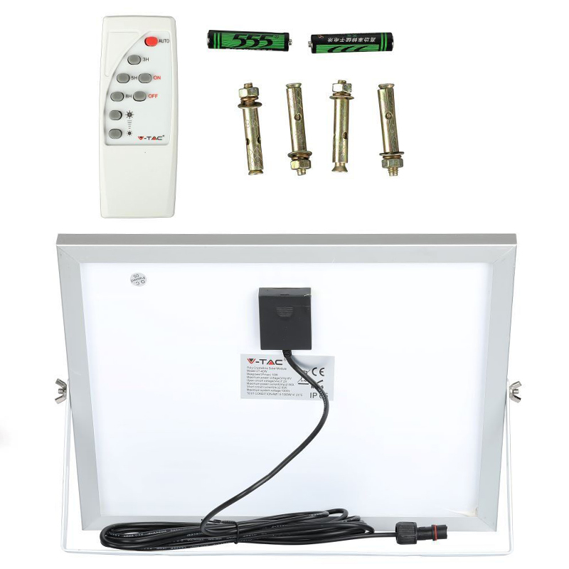 Proiector LED solar 16W 6000K IP65 cu telecomanda si panou solar [6]