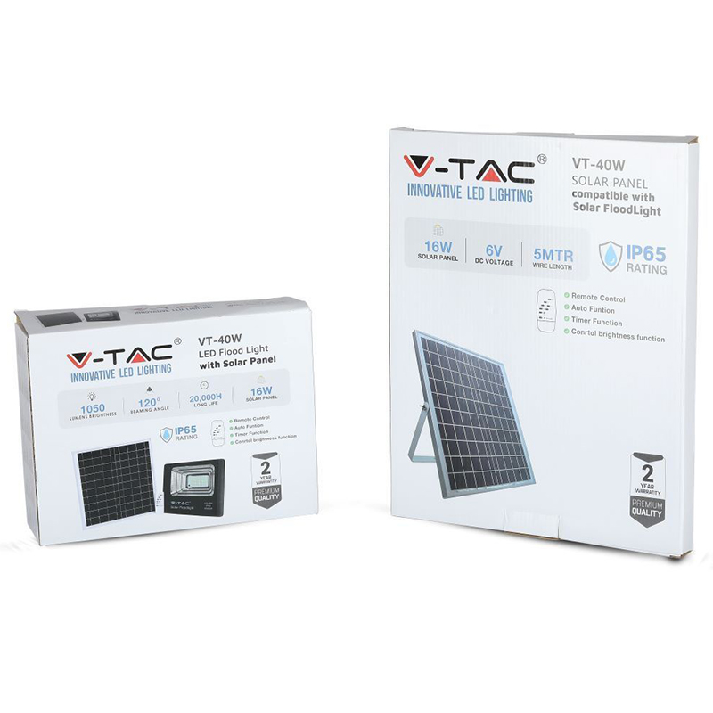 Proiector LED solar 16W 6000K IP65 cu telecomanda si panou solar [7]