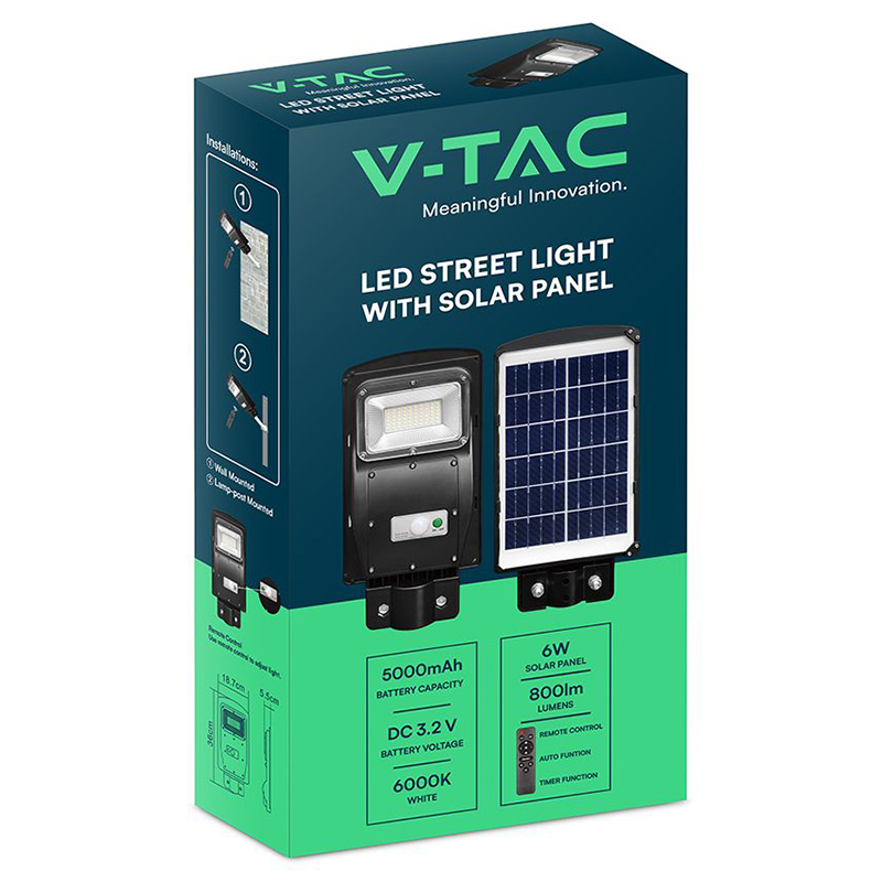 Corp iluminat stradal solar LED 6W 6400K IP65 pentru exterior, Alb rece [3]