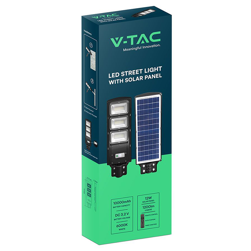 Corp iluminat stradal solar LED 12W 6400K IP65 pentru exterior, Alb rece [3]
