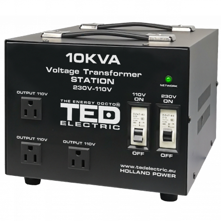 Transformator de tensiune, Convertor de la 220V la 110V si Reversibil 10KVA 8000W cu Carcasa si Regleta [0]