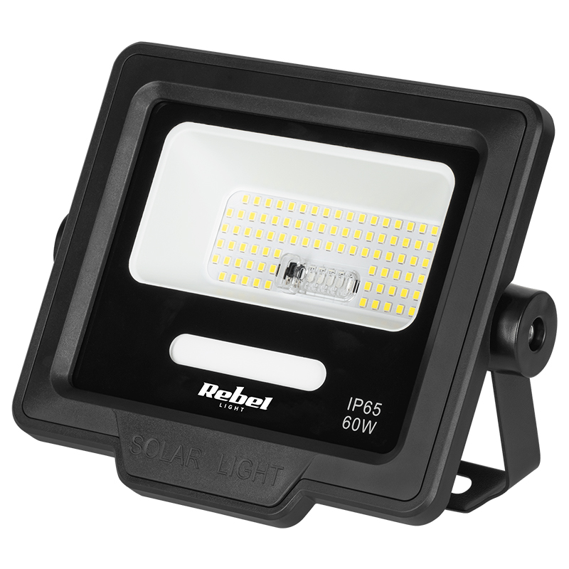 Proiector LED solar 60W 6800K cu panou solar si telecomanda [1]