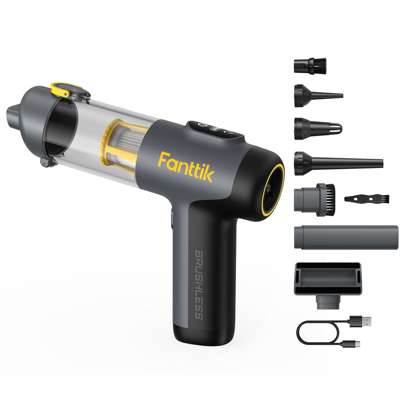 Aspirator auto portabil Fanttik Slim V9 Mix, 4 in 1, putere de aspirare 12.000 Pa, afisaj LCD smart [0]