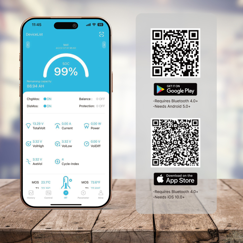 Acumulator LiFePO4 12V 50Ah cu BMS integrat si Bluetooth, Deep Cycle pentru sisteme solare, rulota si off-grid, conexiune M6 [4]