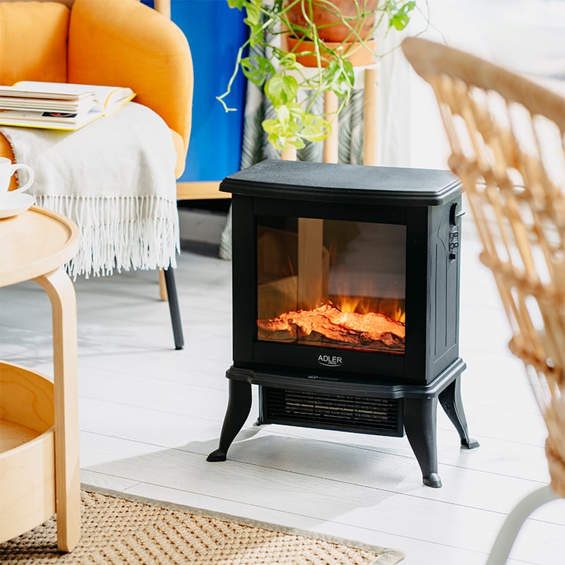 Semineu electric compact 1800W, sticla securizata, ceramica, efect flacara 3D [9]