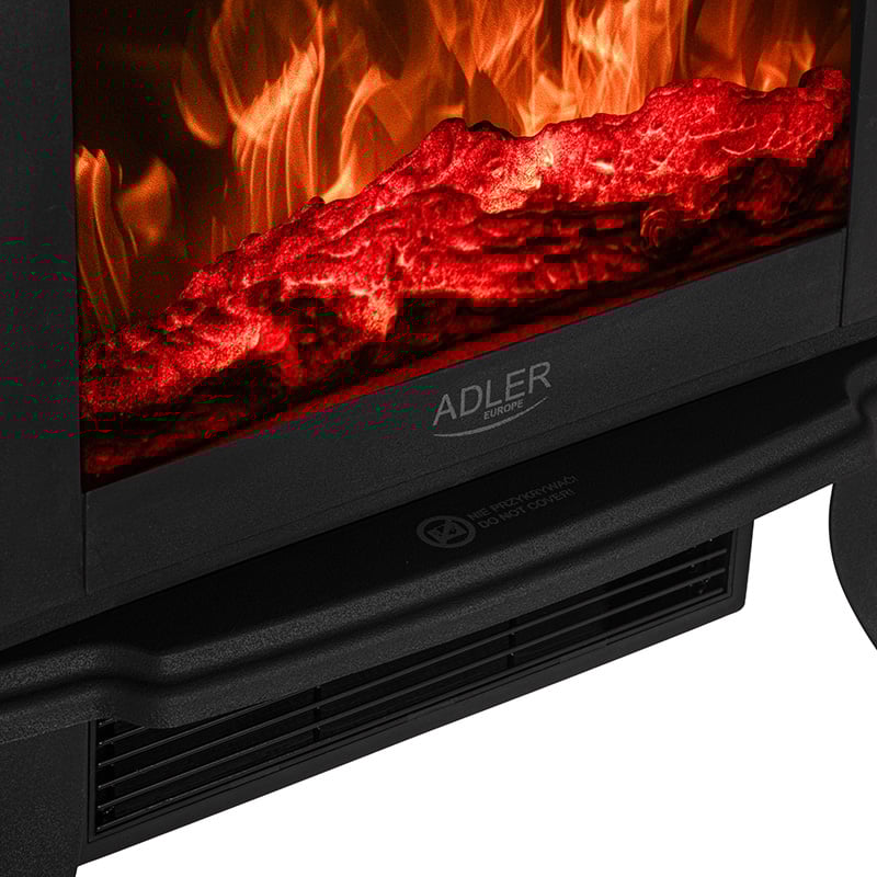 Semineu electric compact 1800W, sticla securizata, ceramica, efect flacara 3D [5]