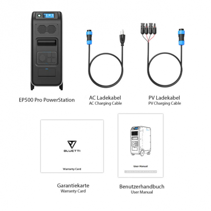 Statie de alimentare solara, BLUETTI EP500Pro, 5100Wh LiFePO4, invertor PSW 3000W, 6000+ cicluri incarcare, 15 iesiri, 50x30x76 cm [11]