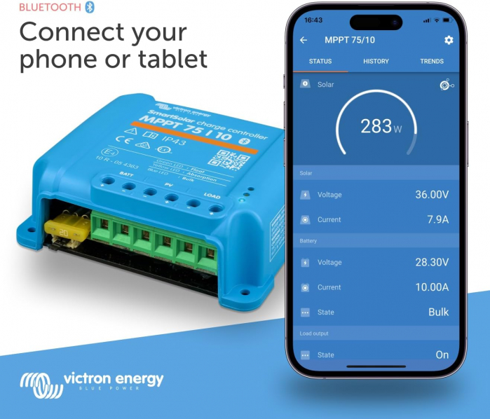 Controler Solar 12V 24V 10A Victron Energy Smartsolar Mppt 75/10 Scc075010060R [5]