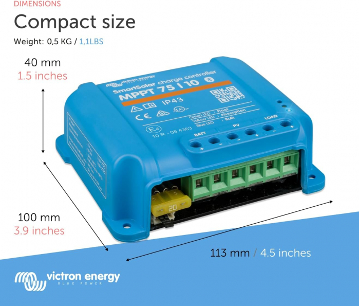 Controler Solar 12V 24V 10A Victron Energy Smartsolar Mppt 75/10 Scc075010060R [7]