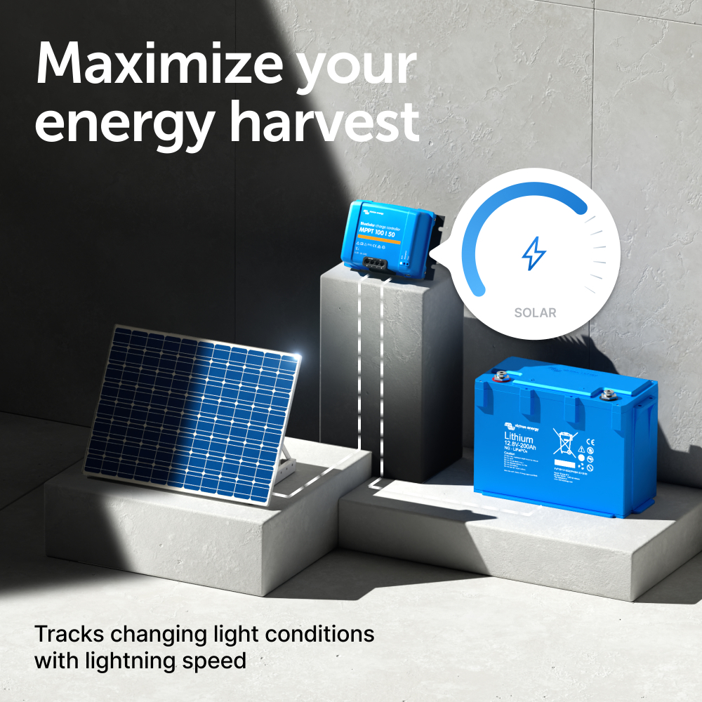 Controler solar MPPT Victron BlueSolar 100/50 – 50A pentru sisteme solare medii si baterii de capacitate mare [8]