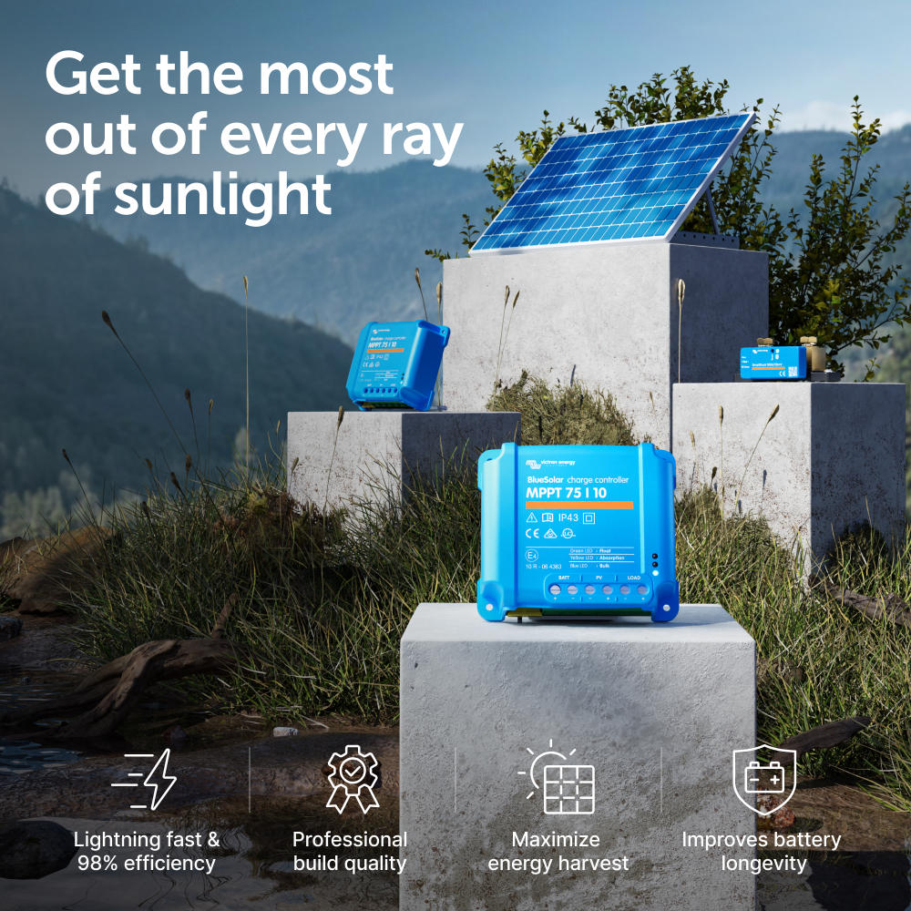 Controler solar MPPT Victron BlueSolar 75/10, 10A pentru sisteme solare compacte 12V si 24V [6]