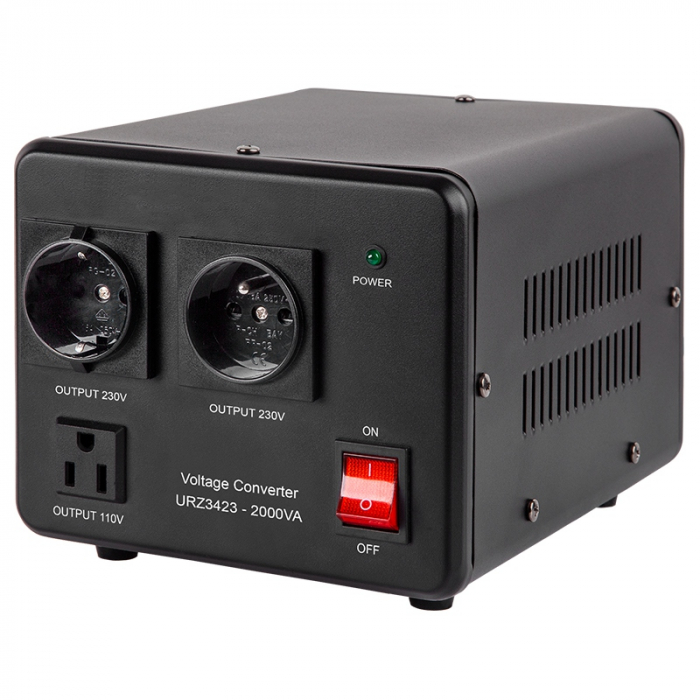 Convertor de tensiune 1600W / 2000VA, 230V–115V Bidirectional, Toroidal, 3 Tipuri de Prize, Kemot [2]