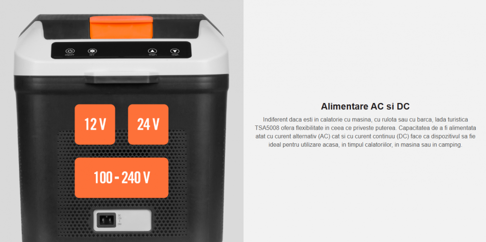 Frigider auto cu compresor, 13l, 20°C la -22°C, alimentare DC 12/24V, 100–240V AC, Afisaj led [12]