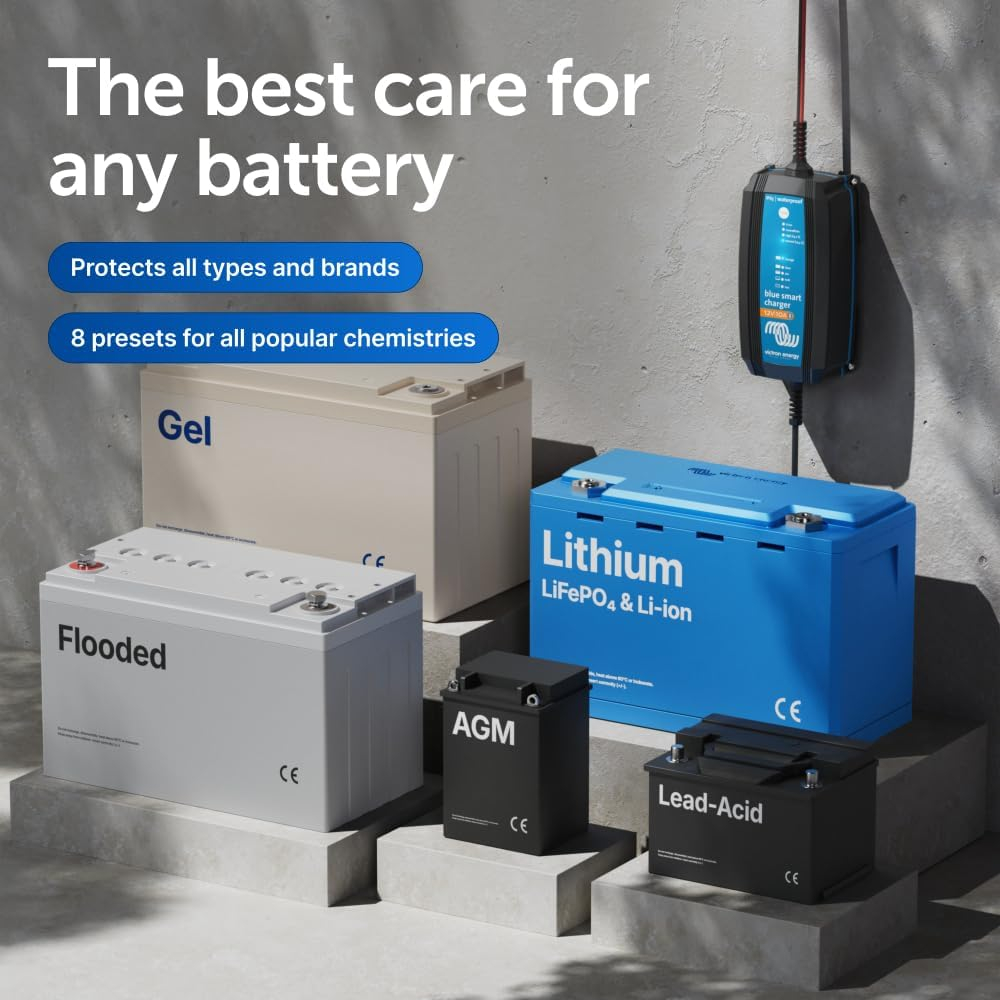Incarcator redresor inteligent Victron Energy Blue Smart IP65 12V 10A, cu Bluetooth, pentru baterii auto, moto, AGM, Gel, Li-ion si LiFePO4, functie mentenanta si recuperare baterie, DC Connector incl [9]