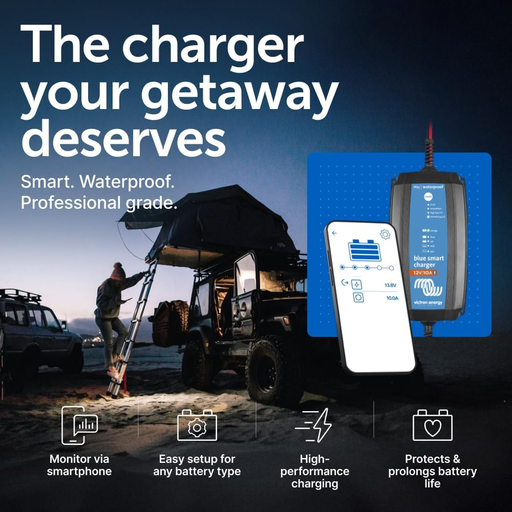 Incarcator redresor inteligent Victron Energy Blue Smart IP65 12V 10A, cu Bluetooth, pentru baterii auto, moto, AGM, Gel, Li-ion si LiFePO4, functie mentenanta si recuperare baterie, DC Connector incl [4]