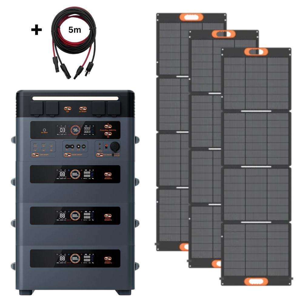 Kit generator solar portabil 2400W 7.9kWh Oscal PowerMax 2400Pro baterie auxiliara + panouri 3 x 200W [1]