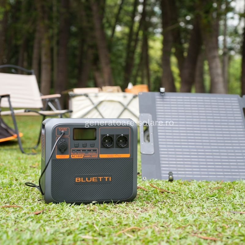 Kit Generator Solar Portabil Bluetti AC180P 1800W 1440Wh LifePO4 cu 2 x panou 200W [14]