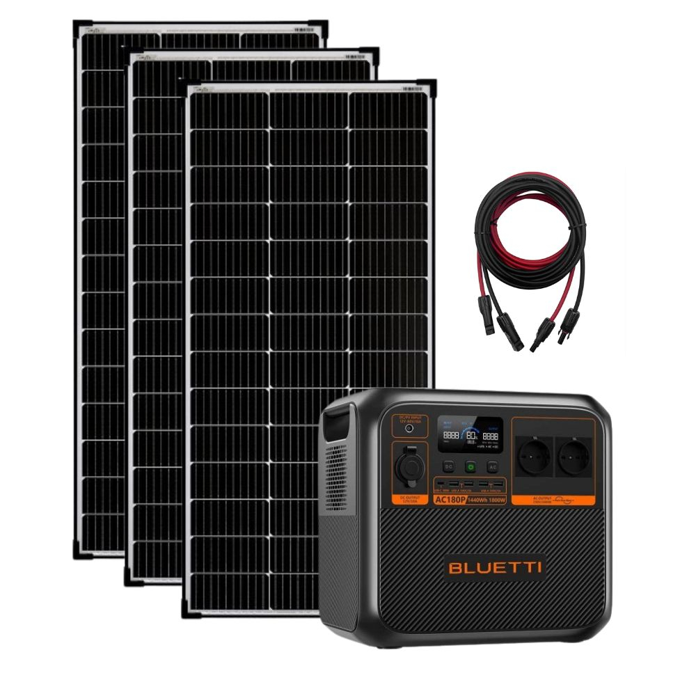Kit Generator Solar Portabil Bluetti AC180P 1800W 1440Wh LifePO4 cu panou rigid 3 x 150W [1]