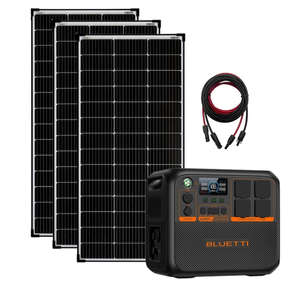 Kit Generator Solar Portabil Bluetti AC200PL 2400W 2304Wh cu panou rigid 3 x 150W [1]