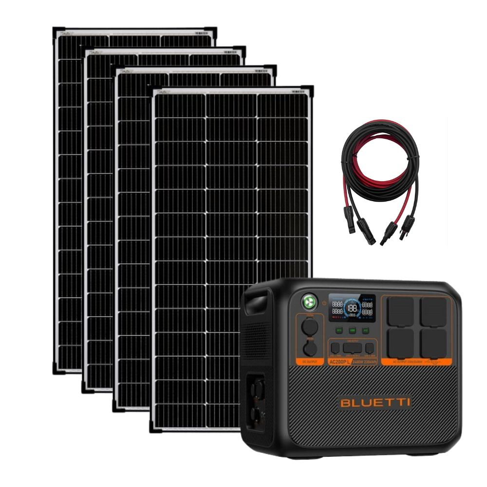 Kit Generator Solar Portabil Bluetti AC200PL 2400W 2304Wh cu panou rigid 4 x 150W [1]