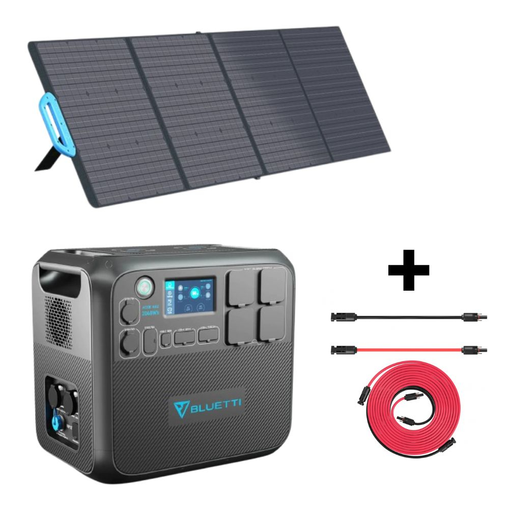 Kit Generator Solar Portabil Bluetti Poweroak 2200W 2048Wh AC200Max + Panou 200W [1]