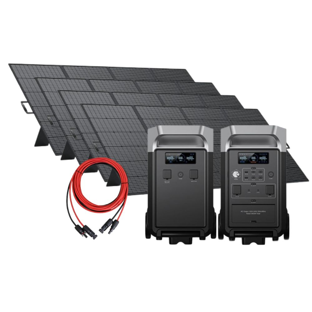 Kit generator solar portabil Fossibot F3600 Pro Negru, 3300W, 7680Wh cu panou 4 x 420W + baterie extensie [1]