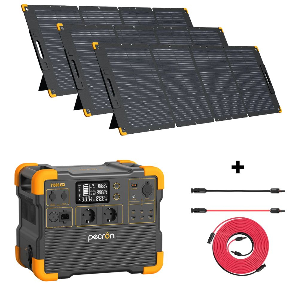 Kit generator solar portabil PECRON E1500LFP, 1536Wh, 2200W, 230V, Baterie LiFePO4 + 3 panouri 200W [1]