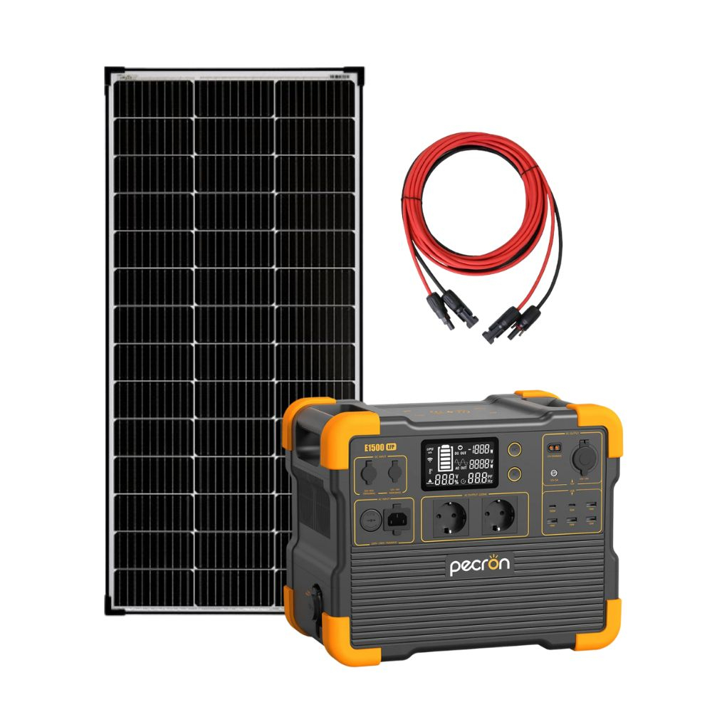 Kit generator solar portabil PECRON E1500LFP, 1536Wh, 2200W, 230V, Baterie LiFePO4 cu panou rigid 150W [1]